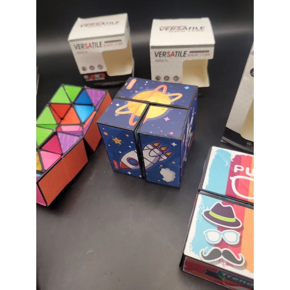 Versatile Magic Cube - 3D Puzzle Cubes - Fidget Toys Lot of 5 Puzzles